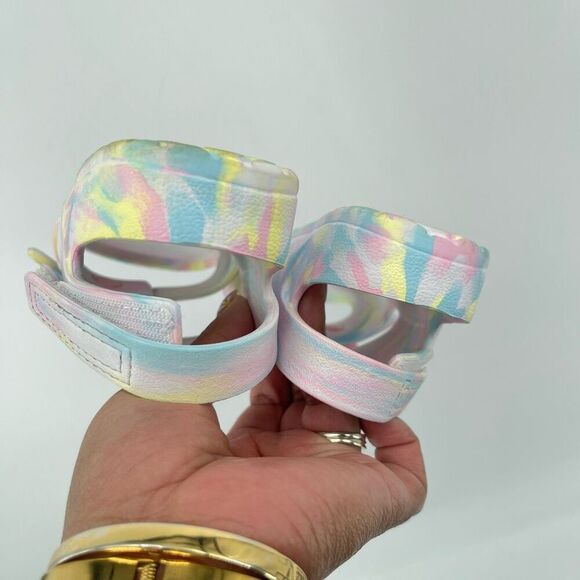Cat & Jack Ade Girls Size 11 EVA Pastel Multicolor Double Strap Footbed Sandals - Picture 9 of 15